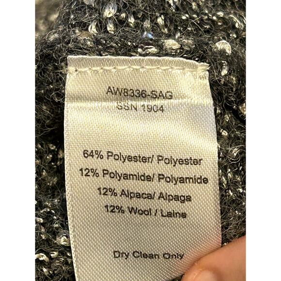 ATM NWT Charcoal Gray Sequin Button Cardigan Sweater Long Sleeve V-Neck Size XS - Picture 9 of 9